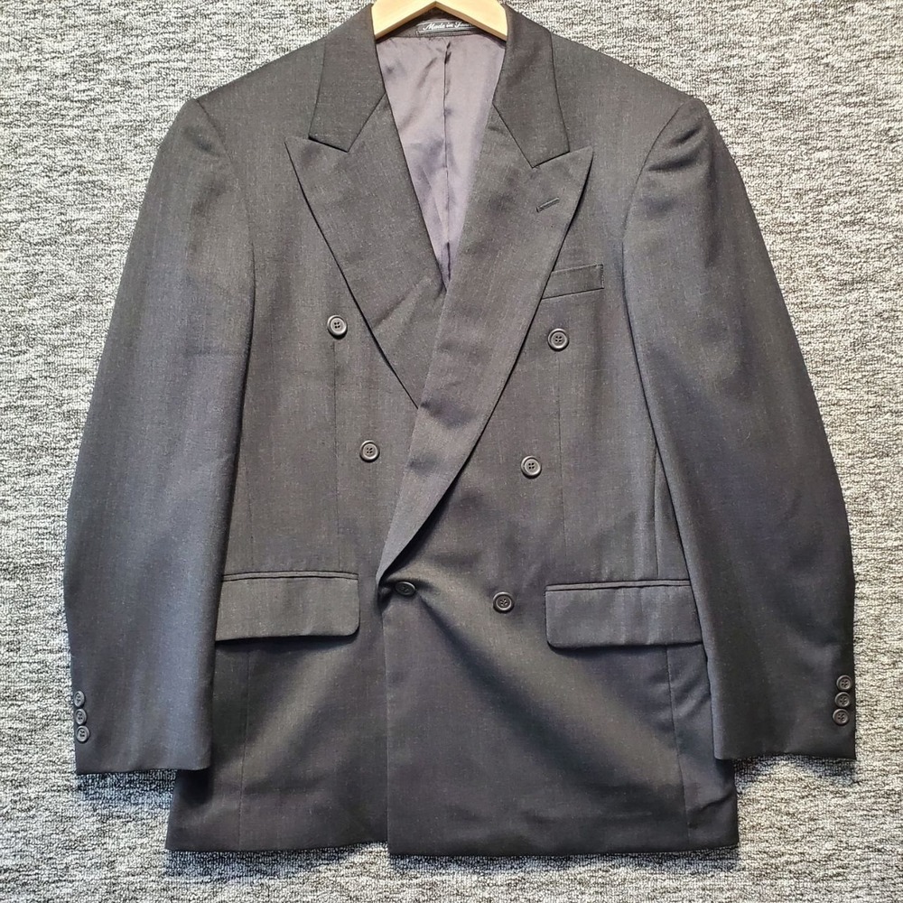 Joseph & Feiss Blazer Mens 38 Reg Black Wool Double Breasted Vintage